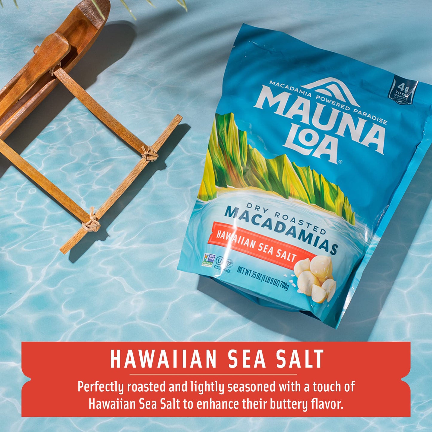 Mauna Loa Premium Roasted Macadamia Nuts, Sea Salt Flavor, 20 Oz Bag - Deliciously Crunchy Snack, Perfect for Sharing