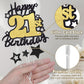Happy 21St Birthday Cake Topper, Black And Gold Glitter Cake Toppers, 21 Year Birthday Party Cake Decoration