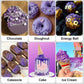 HUEBEATY 6-in-1 Purple Edible Pearls Sprinkles, Sanding Sugar for Cake Decorating, Cupcakes, Cookies & Ice Cream - 180g, Edible