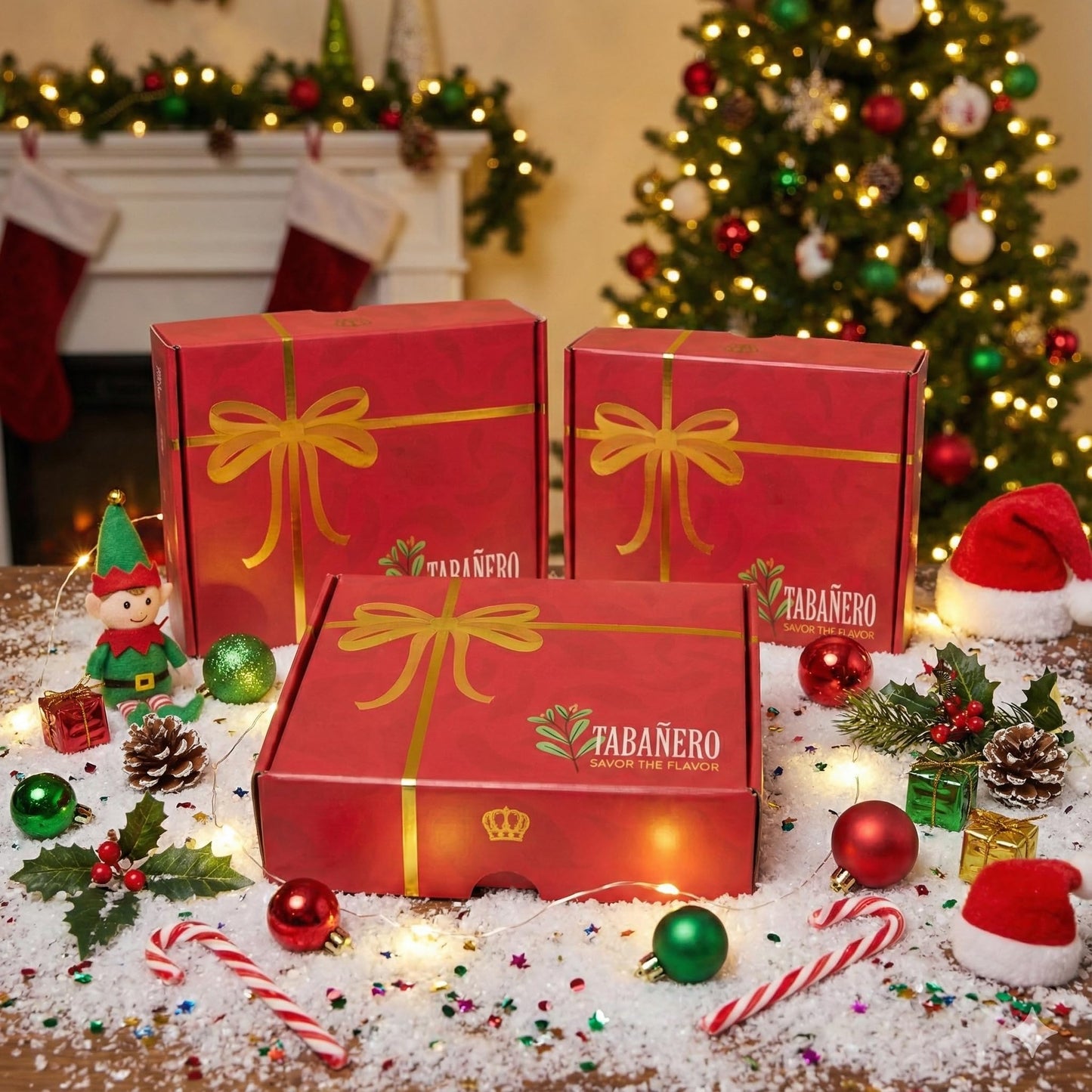 Mini Hot Sauce Gift Set by Tabaero  Holiday Gift Box with Sriracha Honey  Sweet and Spicy  Key Lime and XXX Flavors  4-Pack  1.7oz Hot Sauce Bottles  All Natural  Gluten Free  Low Sodium  Kosher  Made in the USA
