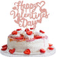 YCTHUNFISH Cake Topper - Glitter Heart Design for Valentines Day, Engagement, Birthday - Rose Gold, Bamboo Material