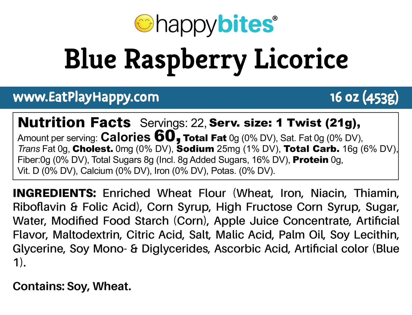 Sweet Roots Blue Raspberry Licorice Twists - 1 Bag (16 oz) - Jumbo Size Licorice Sticks | Made with Real Fruit Juice Concentrate