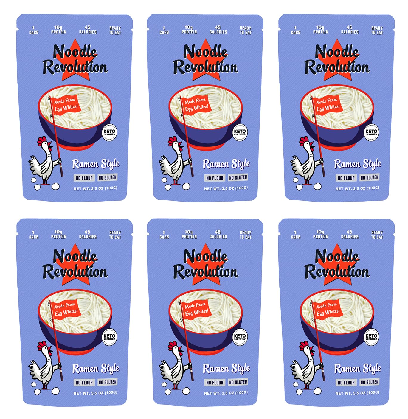 Noodle Revolution - Keto Noodles (Just 1G Carbs), Made From Egg Whites, 10G Protein, Taste & Texture Just Like Real Noodles, Rea