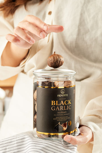 Homtiem Black Garlic 8.82 Oz (250g.), Whole Black Garlic Fermented for 90 Days (52.92 oz)