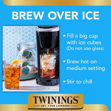 Twinings Brew Over Ice Unsweetened Black Iced Tea K-Cup Pods For Keurig, 12 Count (Pack Of 6), Caffeinated