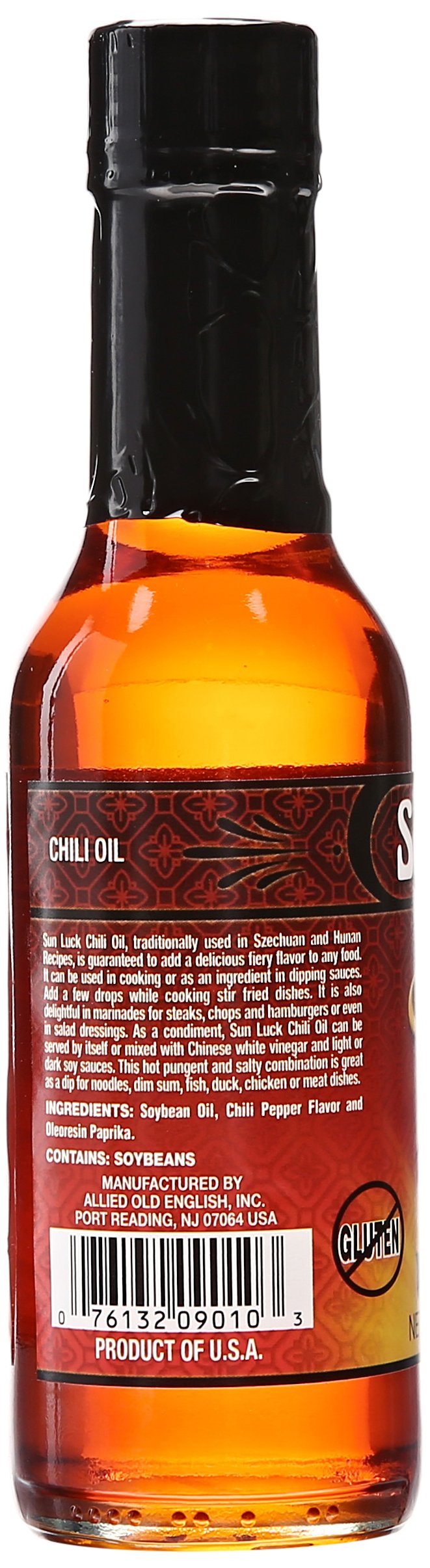 Sun Luck Oil, Hot Chili, 5-Ounce Glass Bottle (Pack of 6)