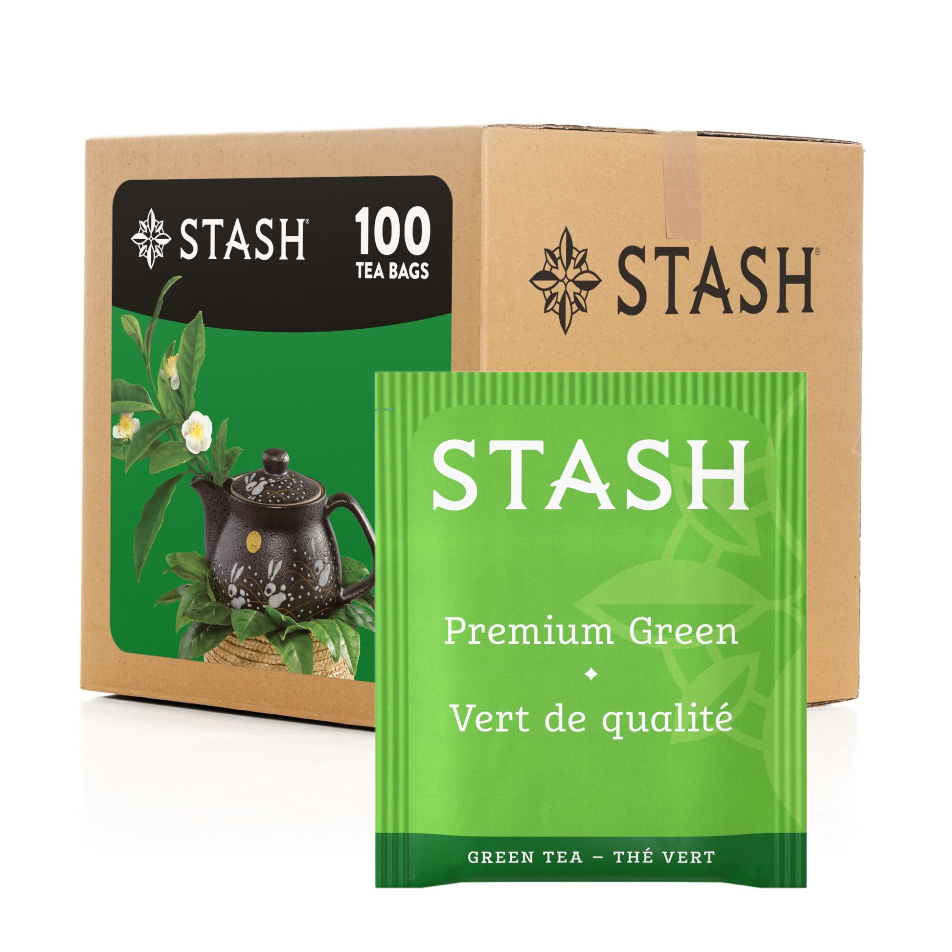 Stash Tea enhanced Green Tea, Box of 100 Tea Bags