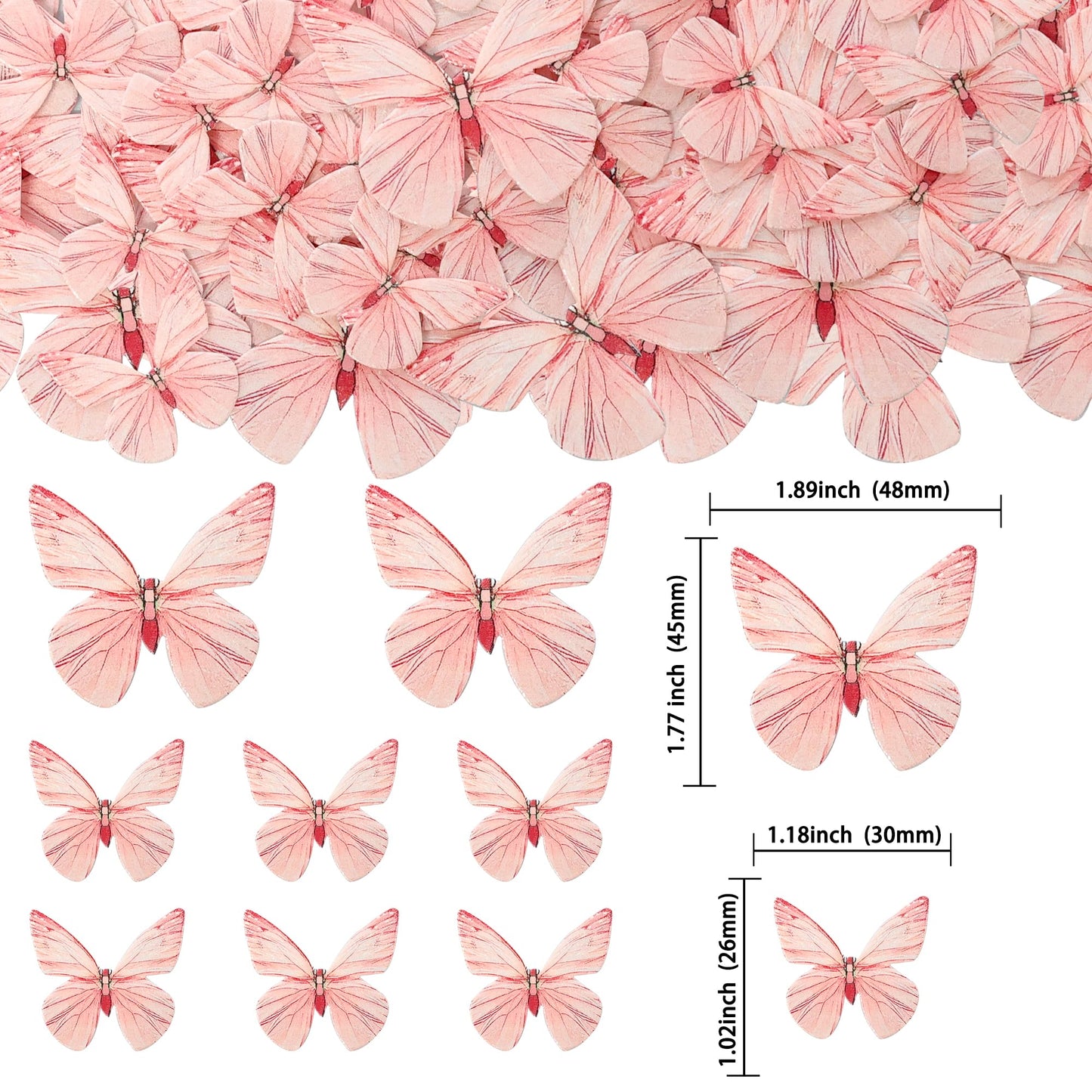 Gyufise 72Pcs Edible Butterfly Cupcake Toppers & Decorations For Butterfly Theme Baby Shower & Kids Birthday Party Cake Supplies