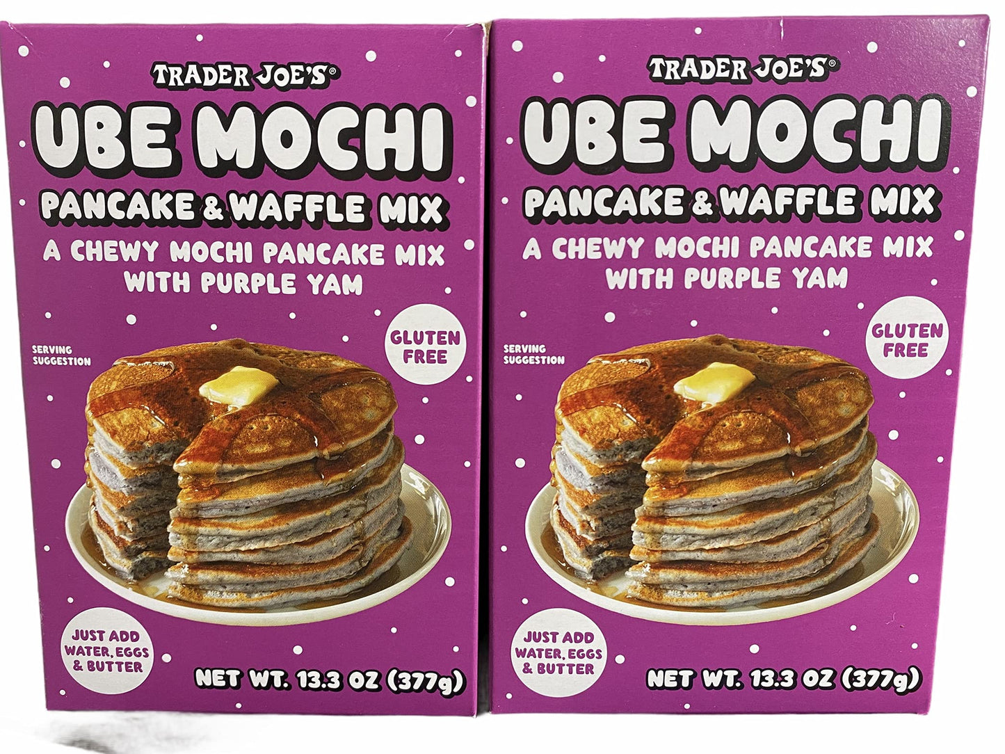 Trader Joes Ube Mochi Pancake & Waffle Mix, 13.3 oz (Pack of 2)