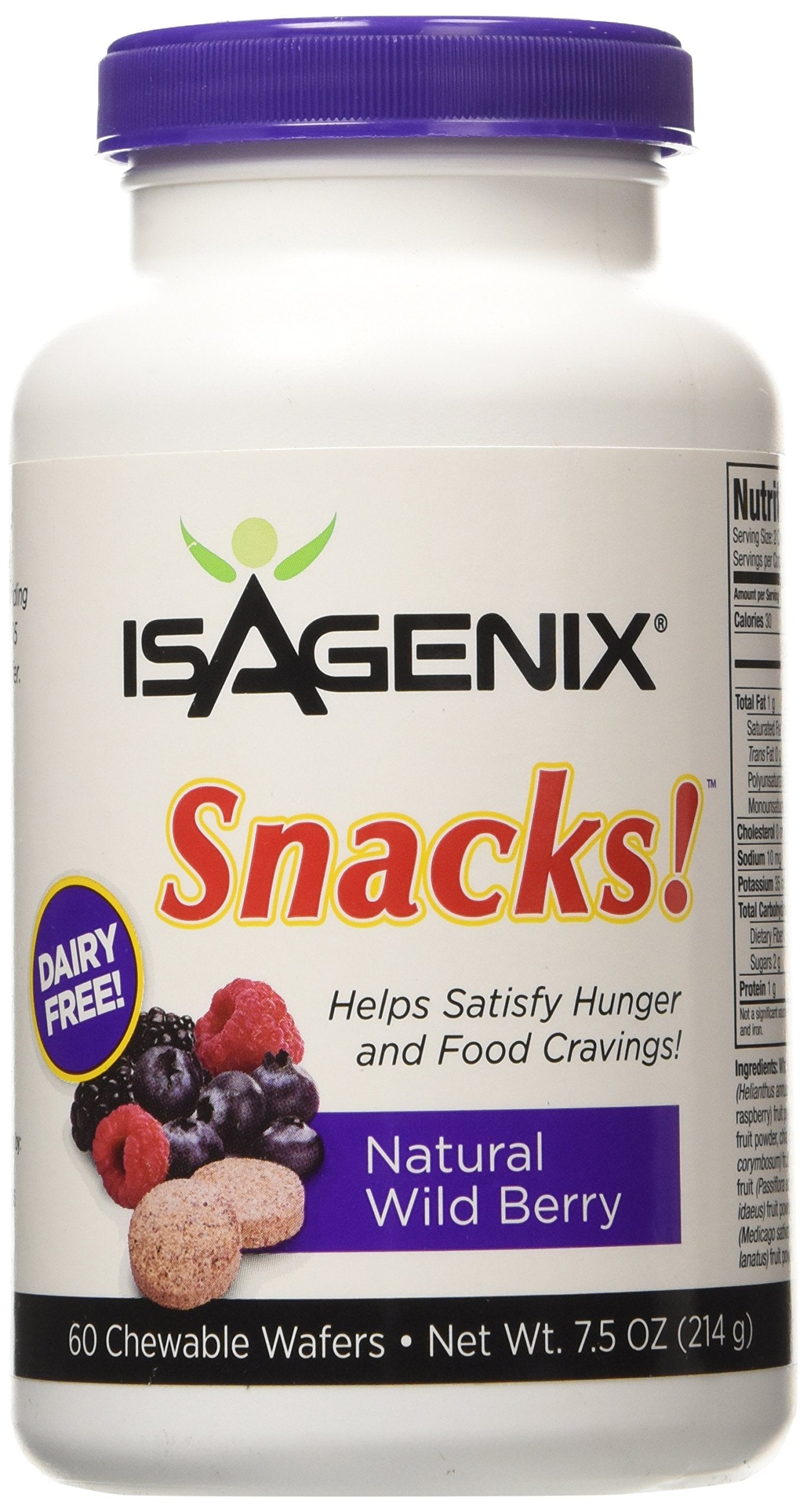 Isagenix Snacks! 60 Natural Wild Berry Chewable Wafers 7.5 Oz (214 G)