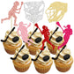 Gyufise 24Pcs Lacrosse Cupcake Toppers Glitter Lacrosse Party Decorations Lacrosse Player Cupcake Picks for Lacrosse Sport Baby 