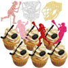 Gyufise 24Pcs Lacrosse Cupcake Toppers Glitter Lacrosse Party Decorations Lacrosse Player Cupcake Picks for Lacrosse Sport Baby 
