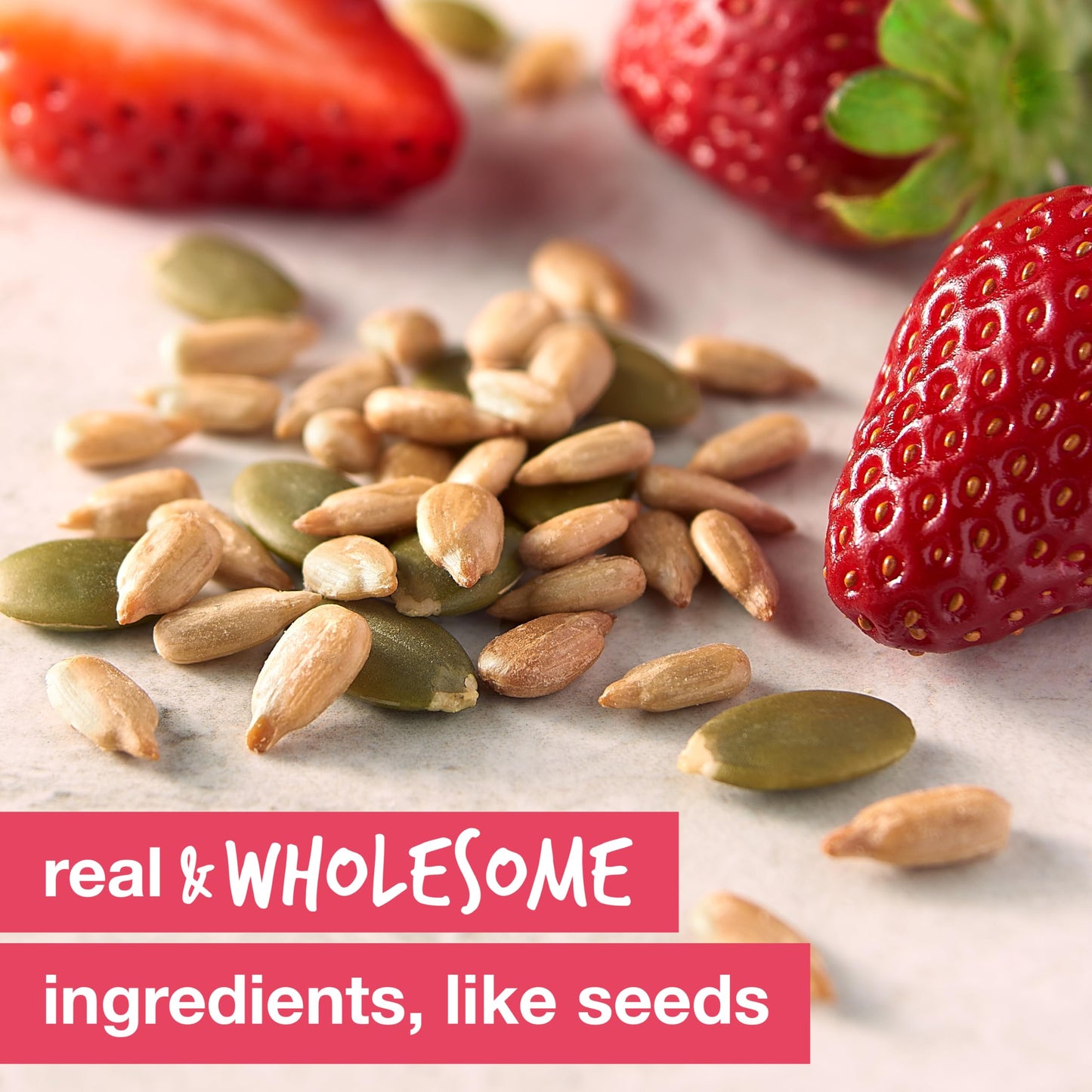 KIND Seeds Fruit & Nuts Snack Bar, Strawberry Sunflower Seed | 5g Protein, High Fiber, Gluten Free Bars, 1.4 OZ, 12 Count