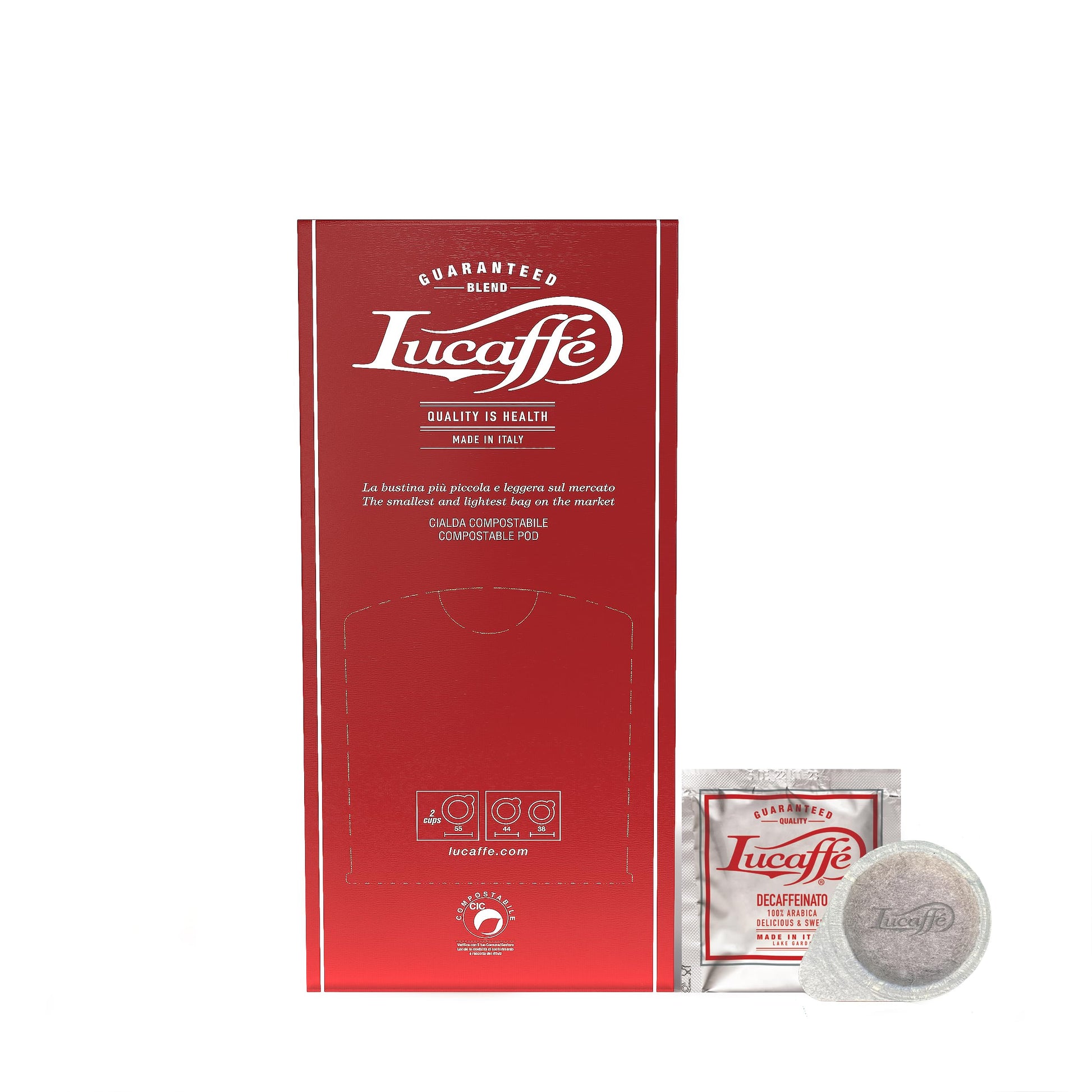 Lucaffe Decaf 100% Arabica ESE 150 Espresso Pods