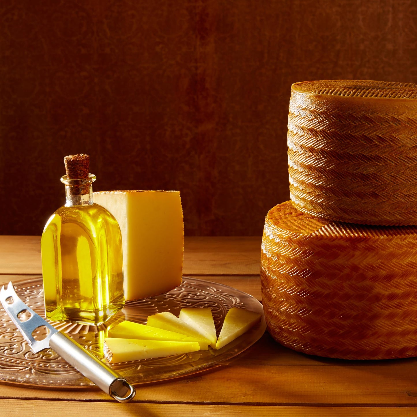 Maese Miguel Manchego Cheese Whole Wheel - Authentic Spanish Sheeps Milk - Approx. 7 lbs - Large Size