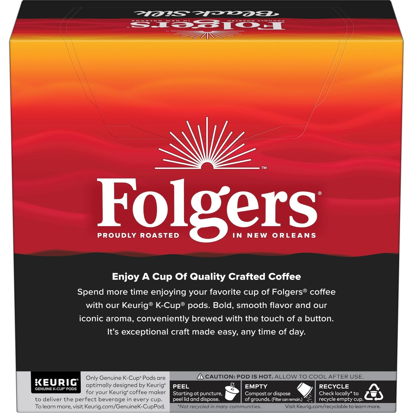 Folgers Black Silk Dark Roast Coffee, 128 Keurig K-Cup Pods, 32 Count (Pack of 4) - Rich Flavor for Coffee Lovers