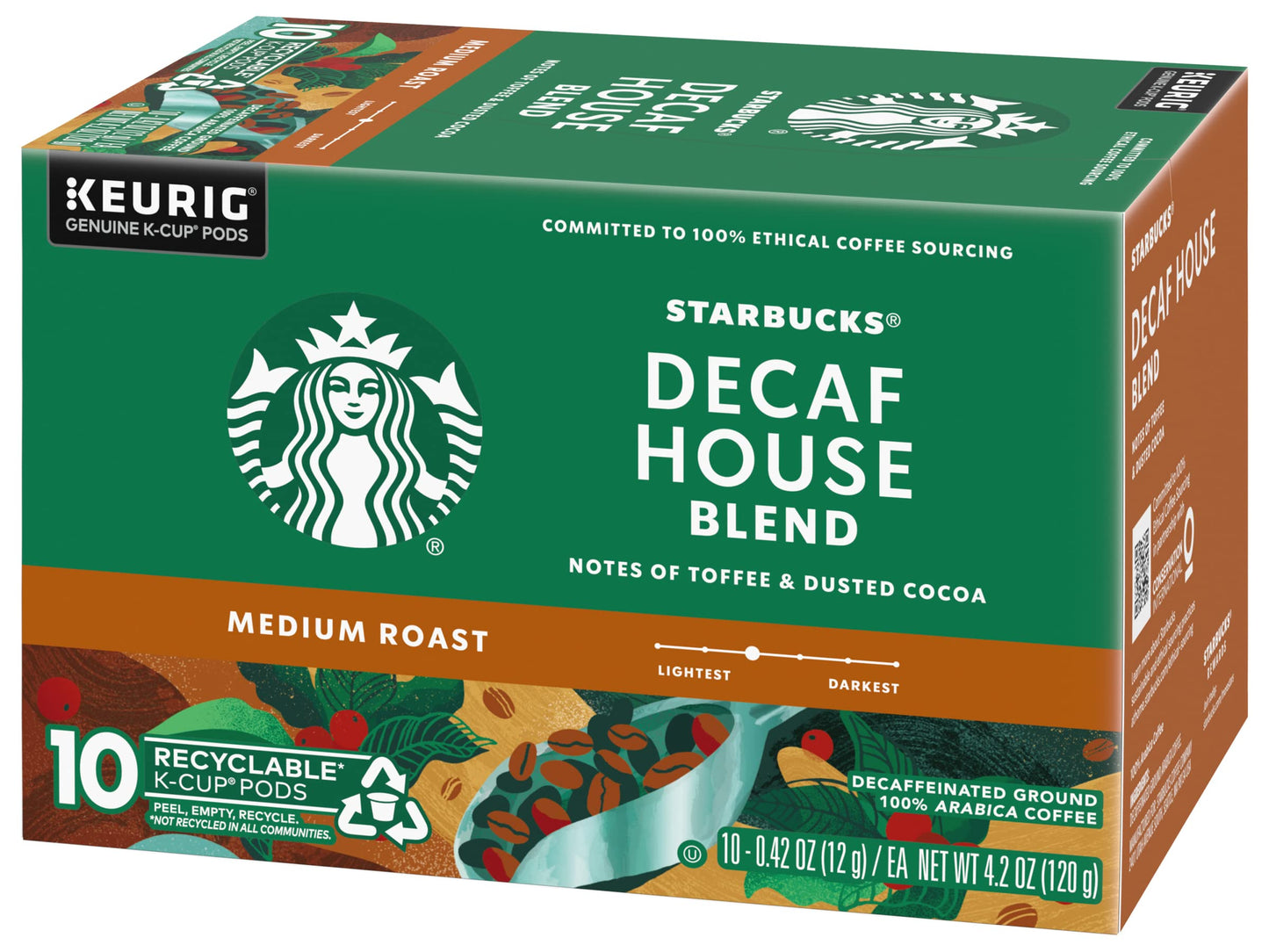 Starbucks Decaf House Blend K-Cup Pods, Medium Roast, 10 Count (Pack of 3)