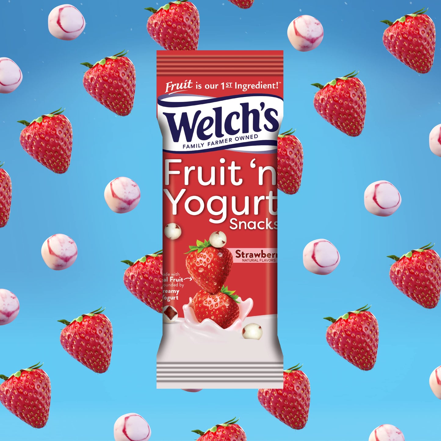 Welch'S Fruit Snacks, Fruit 'N Yogurt Variety Pack, Strawberry & Blueberry Acai, Gluten Free, Bulk Pack, Individual Single Serve