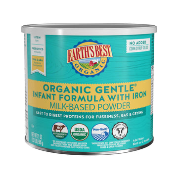 Earths Best Organic Baby Formula, Gentle Infant Formula for 0-12 Months, Milk-Based Powder with Iron, Omega-3 DHA & Omega-6 ARA, 21 Ounce Container