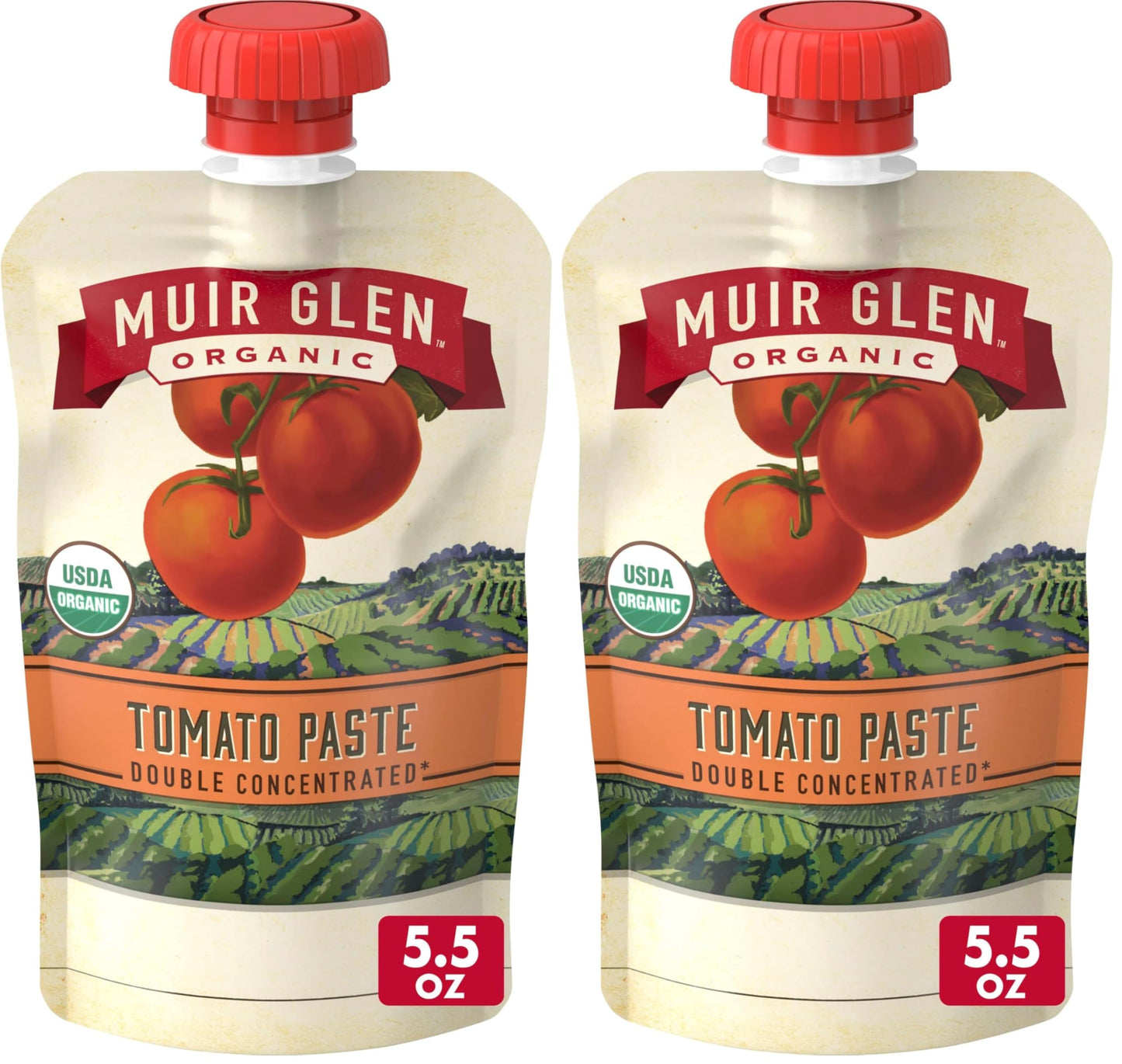 Muir Glen Organic Tomato Paste in Resealable Pouch, 5.5 oz. (Pack of 2)