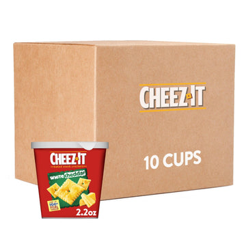 Cheez-It Cheese Crackers, Baked Snack Crackers, Lunch Snacks, White Cheddar (10 Cups)