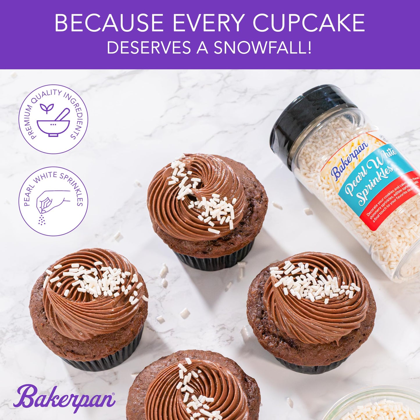 Bakerpan Pearl White Jimmies Sprinkles - 6 Ounces Shimmer White Sprinkles For Cake Decorating - Edible Sprinkles For Cupcakes, I