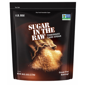 Sugar In The Raw Turbinado Cane Sugar, Made Using 100% Natural Pure Cane Sugar, 6 Lbs Pack Of 2