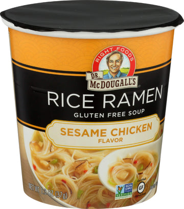 Dr. Mcdougall'S Asian Soup Rice Noodle Sesame Chicken, Gluten Free, 1.3 Oz