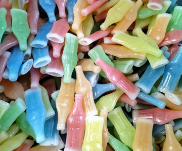 Wax Bottles - Nostalgic Retro Assorted Fruity Liquid Inside Chewy Wax Bottles 1 lb in a Resealable Bag