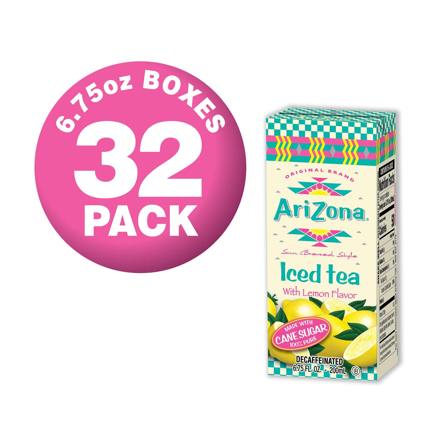Arizona Decaffeinated Lemon Tea, 6.75 Fl Oz, Pack Of 32
