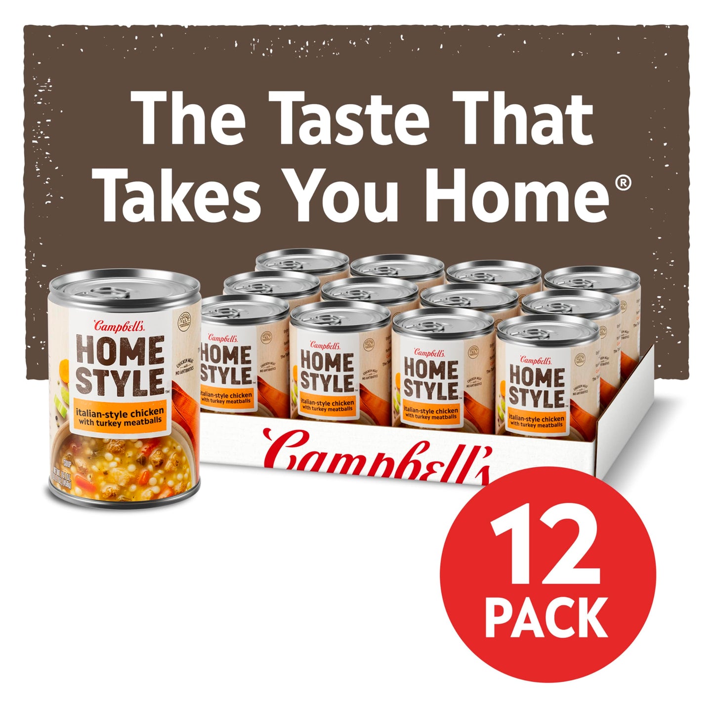 Campbell'S Homestyle Italian-Style Chicken Soup With Turkey Meatballs, 16.1 Oz Can (Case Of 12)