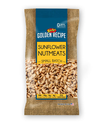 Gurley's Golden Recipe Roasted Sunflower Nutmeats, Shelled Seeds for On-The-Go 6 oz Bag