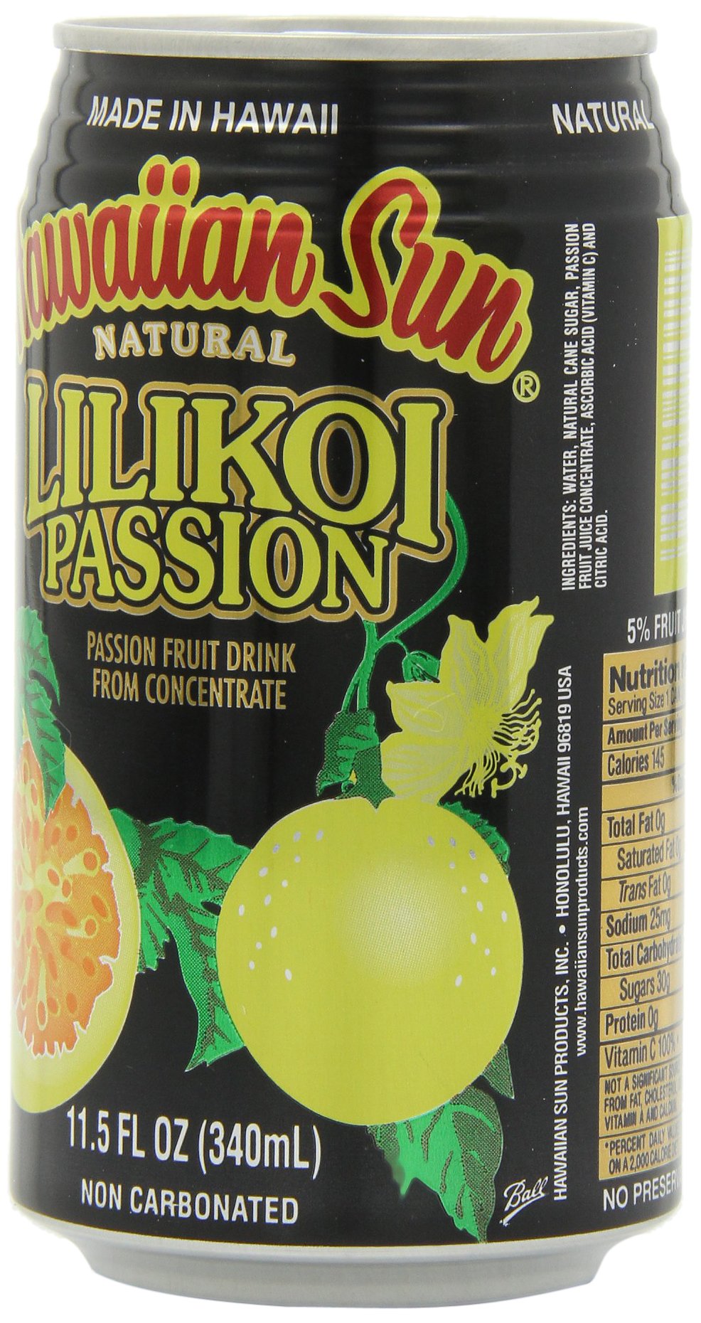 Hawaiian Sun Lilikoi, Passion Fruit, 11.5 Fl Oz (Pack Of 24)