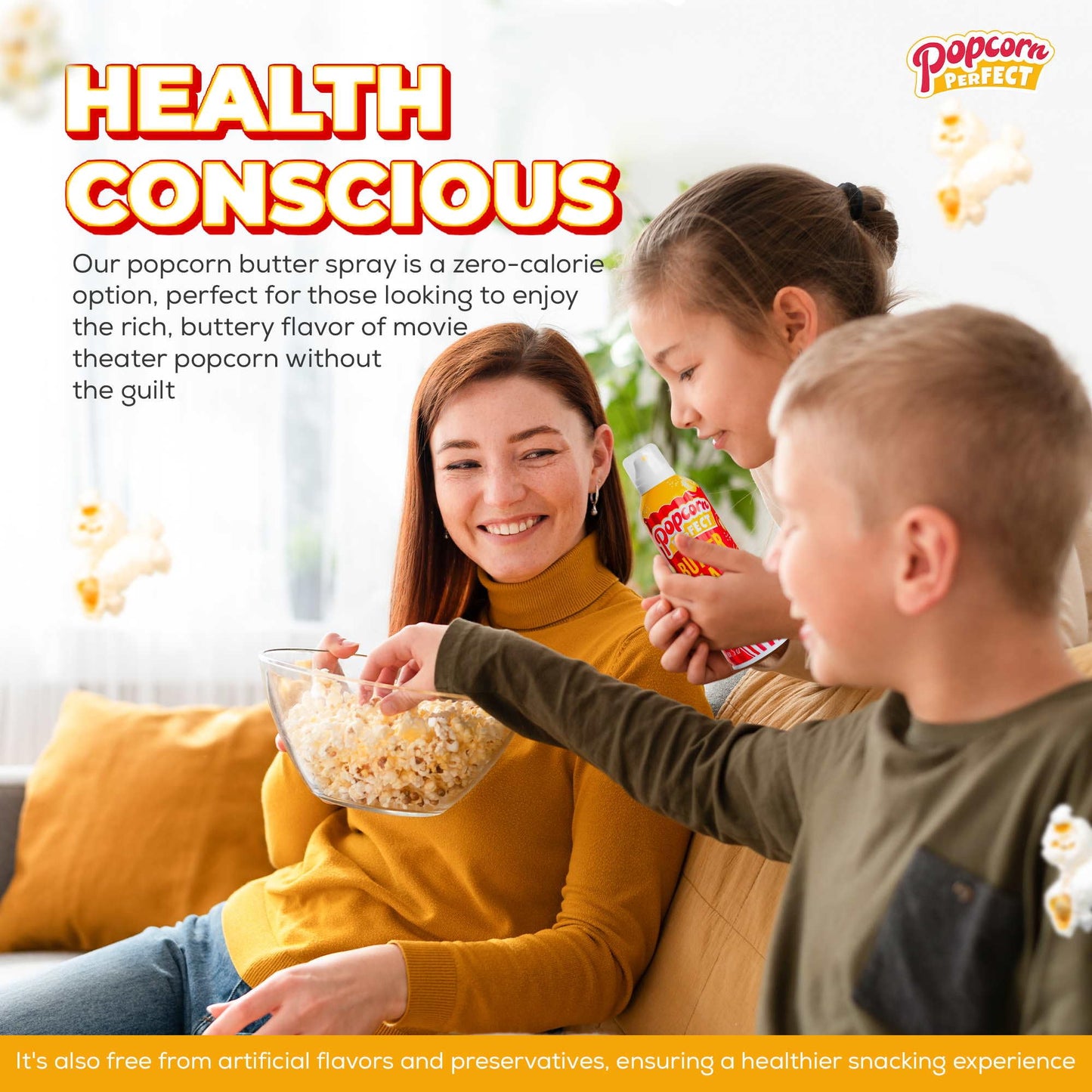 POPCORN PERFECT: Popcorn Butter spray for Microwave and Popcorn Maker, Popcorn toppings, Tastes like Movie Theatre Butter, Bette