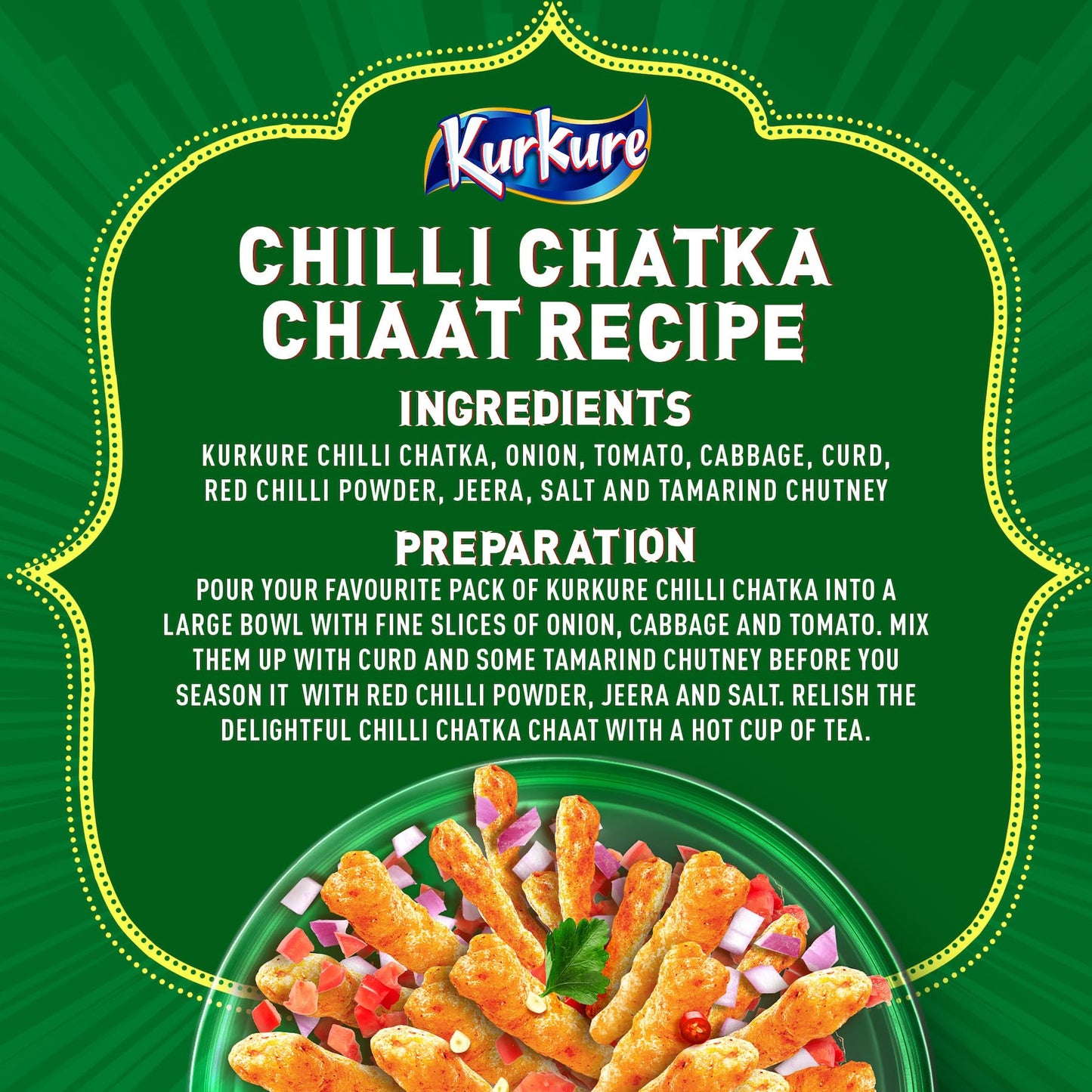 Kurkure Namkeen Chips, Chilli Chatka Flavour, Crispy Spicy Chips & Snacks, 70/75G(Weight May Vary)