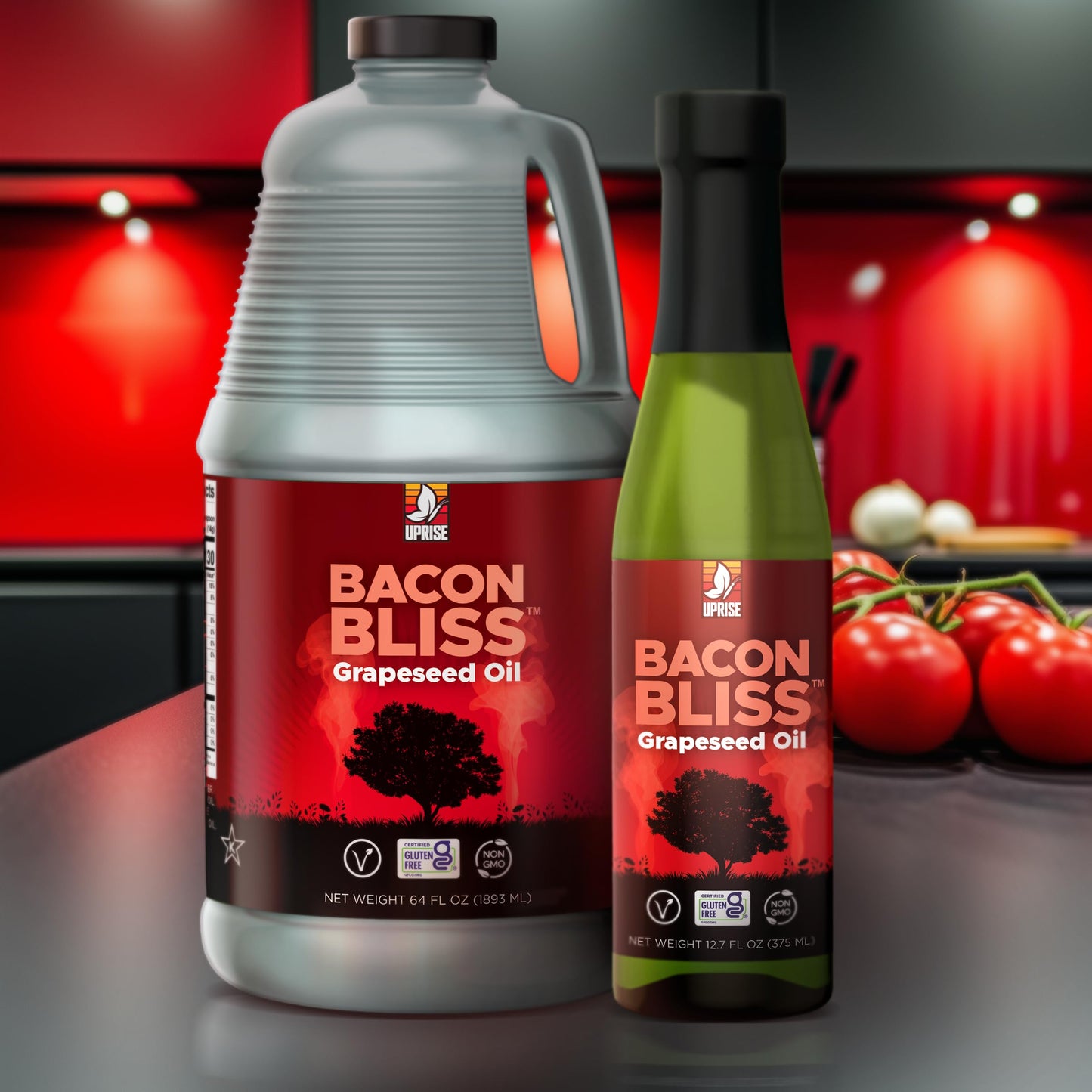 Bacon Bliss Grapeseed Oil 64 Oz (High Smoke Point, Gluten-Free, Non-Gmo, Plant-Based)