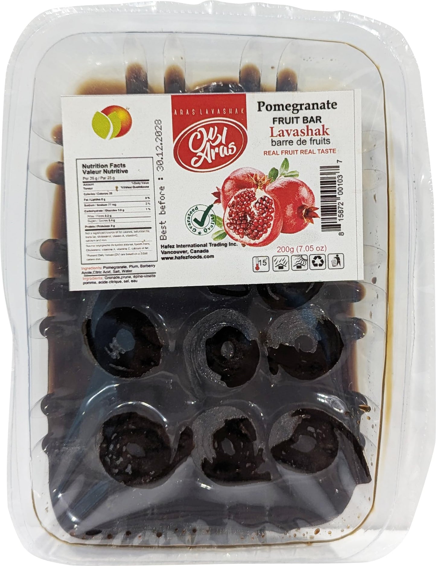 ARAS Torshak Pomegranate Lavashak Rolletti - Delicious, Sour torsh and Mouthwatering Pomegranate Fruit Leathers Pack of 2 | lava