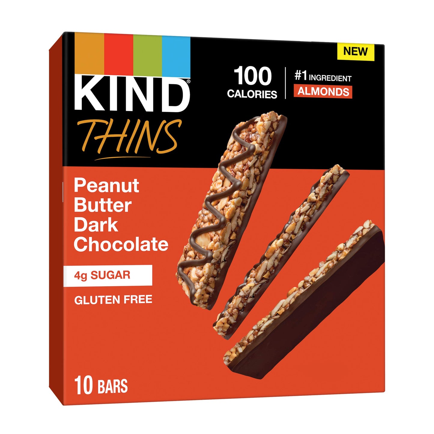 KIND THINS Peanut Butter Dark Chocolate Bars  Gluten Free Snacks  4g Sugar  0.74 OZ Bars (60 Count)