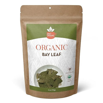 Spicy Organic Bay Leaf (Indian Tej Patta) - 100% Pure Usda Organic - Non-Gmo, Gluten-Free - Comes In A Resealable Pack - Non-Irr