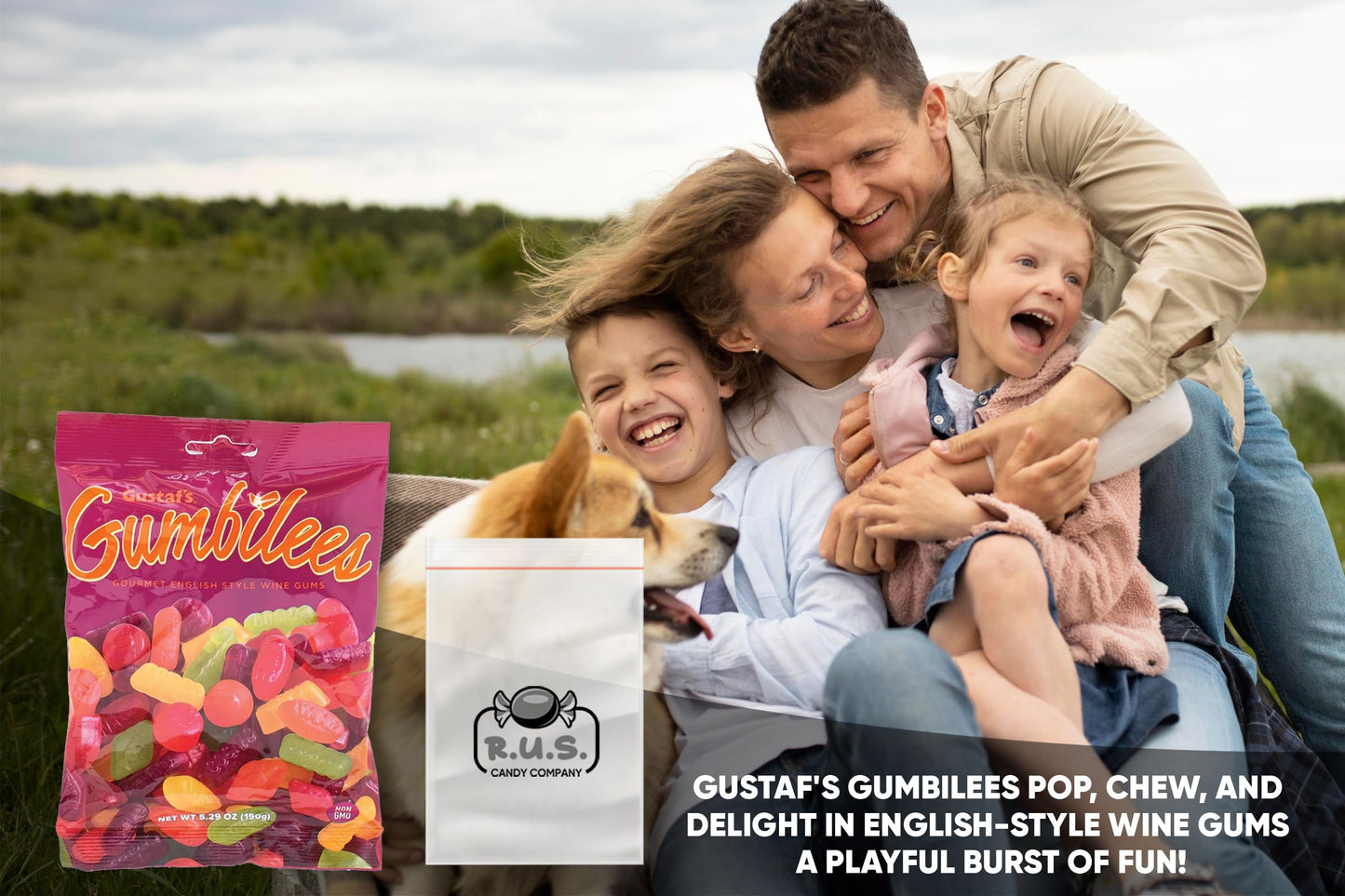 R.U.S. Candy Gourmet English Style Wine Gums, Assorted Fruit Flavored Gummies, 2 Pack, 5.29 oz Each
