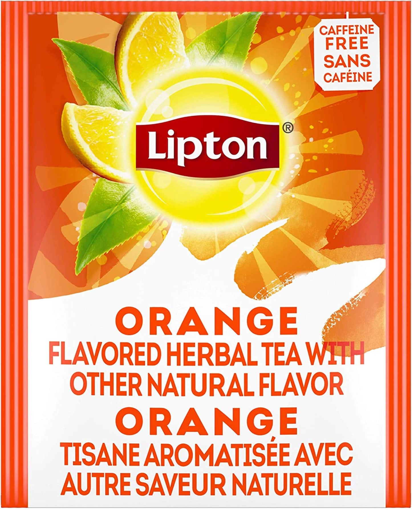 Lipton Caffeine Free Orange Herbal Tea, 28 Tea Bags, 2.1oz Box (Pack of 3)