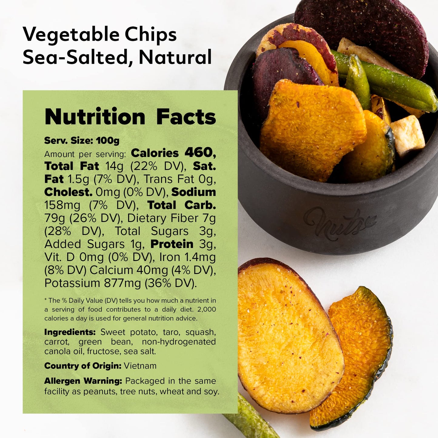 Nuts U.S. - Vegetable Chips | Sea-Salted | All Natural | Delicious And Fresh | Bulk Chips | Packed In A Resealable Bag!!! (Veget