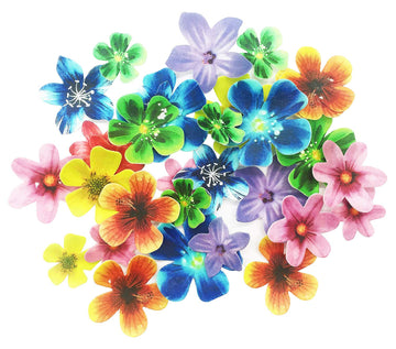 Set Of 30 Edible Cupcake Toppers Christmas Cake Topper Wedding Cake Birthday Party Food Decoration Mixed Size & Colour (Flower)