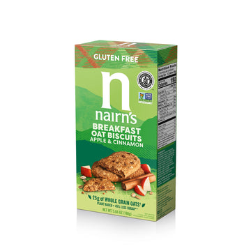 Nairn'S Gluten-Free Apple & Cinnamon Breakfast Biscuits - Healthy, Tasty, High Fiber, Non-Gmo, No Artificial Colors, Flavors, Or Preservatives, Safe For Celiacs, 5.64Oz