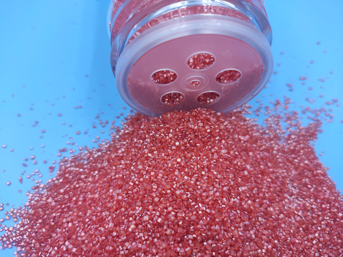 Edible 5 Ounce Fine Decorative Red Sanding Sugar Sprinkles For Baking, Sparkling Crystals For Cakes, Cookies, Cupcakes, Ice Crea