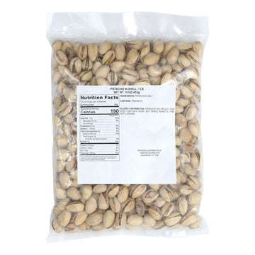 Pistachios In Shell, 1 Pound Bag, Roasted & Salted Nuts, 16 Ounce Bulk Bag