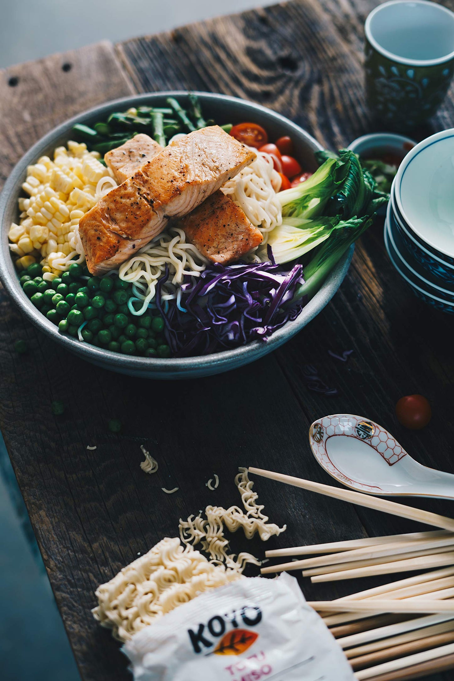 Koyo Ramen Soup, Tofu Miso Reduced Sodium, Made With Organic Noodles, No MSG, No Preservatives, Vegan, 2.1 Ounces Per Package (1