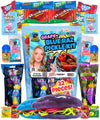 Ashley Dashleys-Blue Raspberry + Grape Pickle Kit -Gift Pouch-1 Blue Raz + 1 Grape Pickles W/Skwinkles, Crunch Powder, Fruit Roll Ups-Tiktok Trend Items By Food Crush