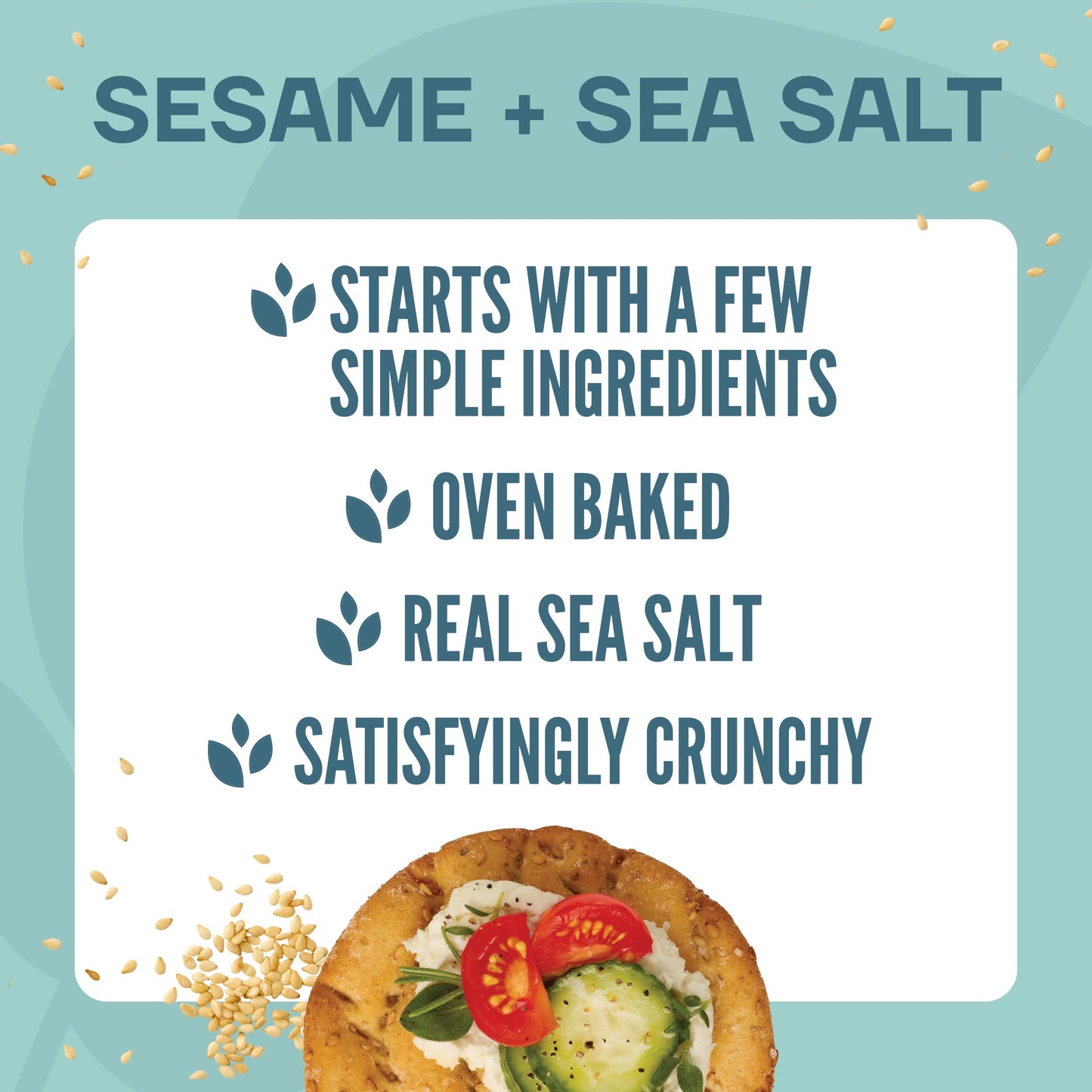 Wasa Sesame and Sea Salt  ers, 8.3 oz (Pack of 8), Large Round Toppable, Oven Baked, Hearty Crunch
