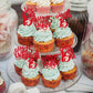Rssta i Cupcake Toppers 24 Pack Glitter Quinceañera Decorations Red